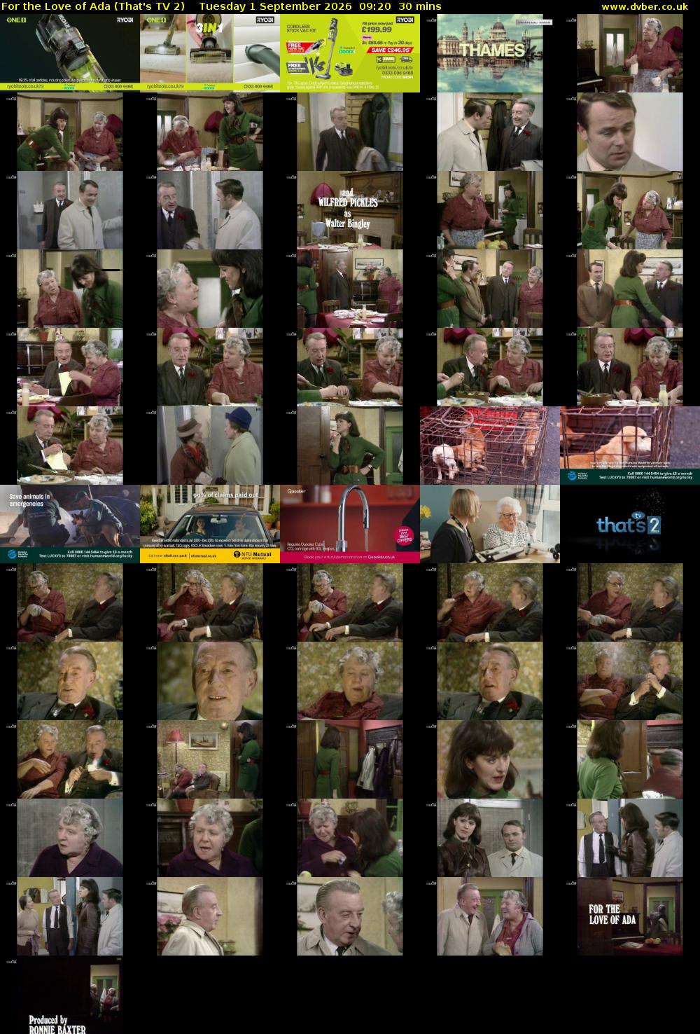 For the Love of Ada (That's TV 2) Tuesday 1 September 2026 09:20 - 09:50