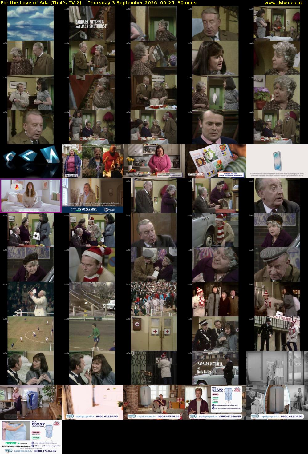 For the Love of Ada (That's TV 2) Thursday 3 September 2026 09:25 - 09:55