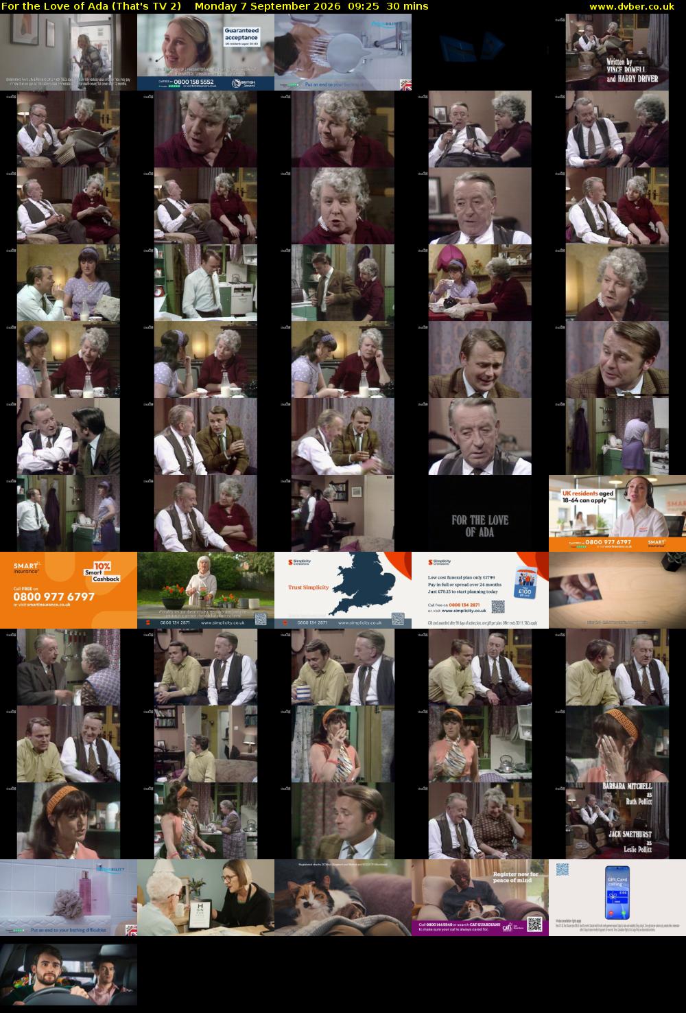 For the Love of Ada (That's TV 2) Monday 7 September 2026 09:25 - 09:55