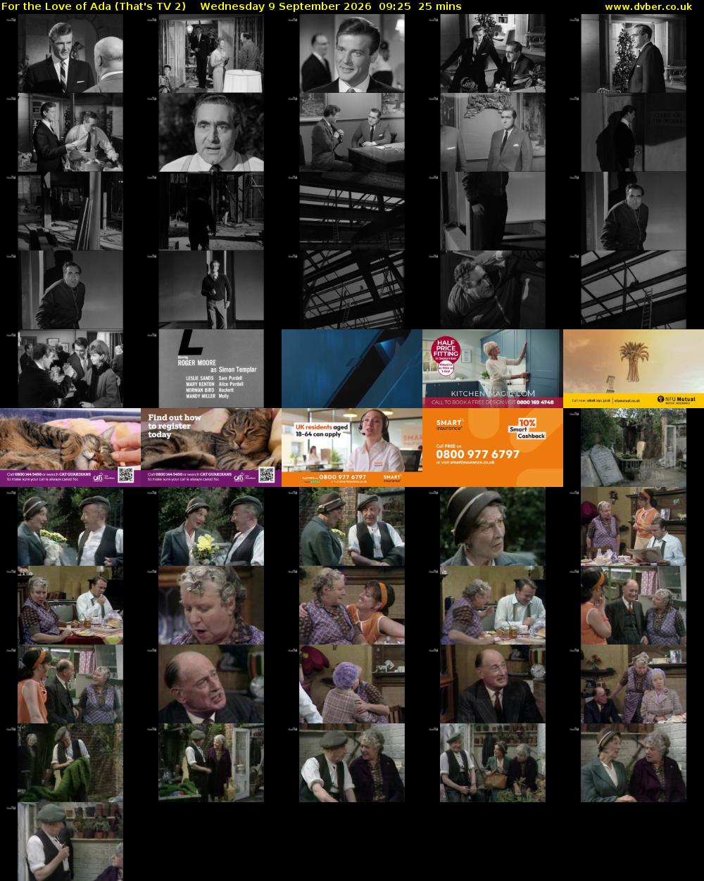 For the Love of Ada (That's TV 2) Wednesday 9 September 2026 09:25 - 09:50