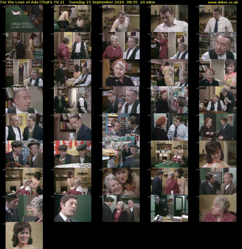 For the Love of Ada (That's TV 2) Tuesday 15 September 2026 08:35 - 08:55