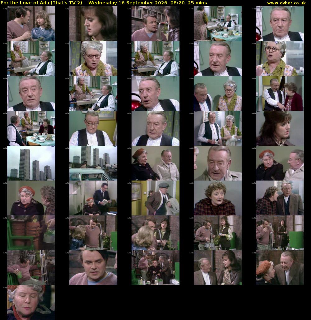 For the Love of Ada (That's TV 2) Wednesday 16 September 2026 08:20 - 08:45