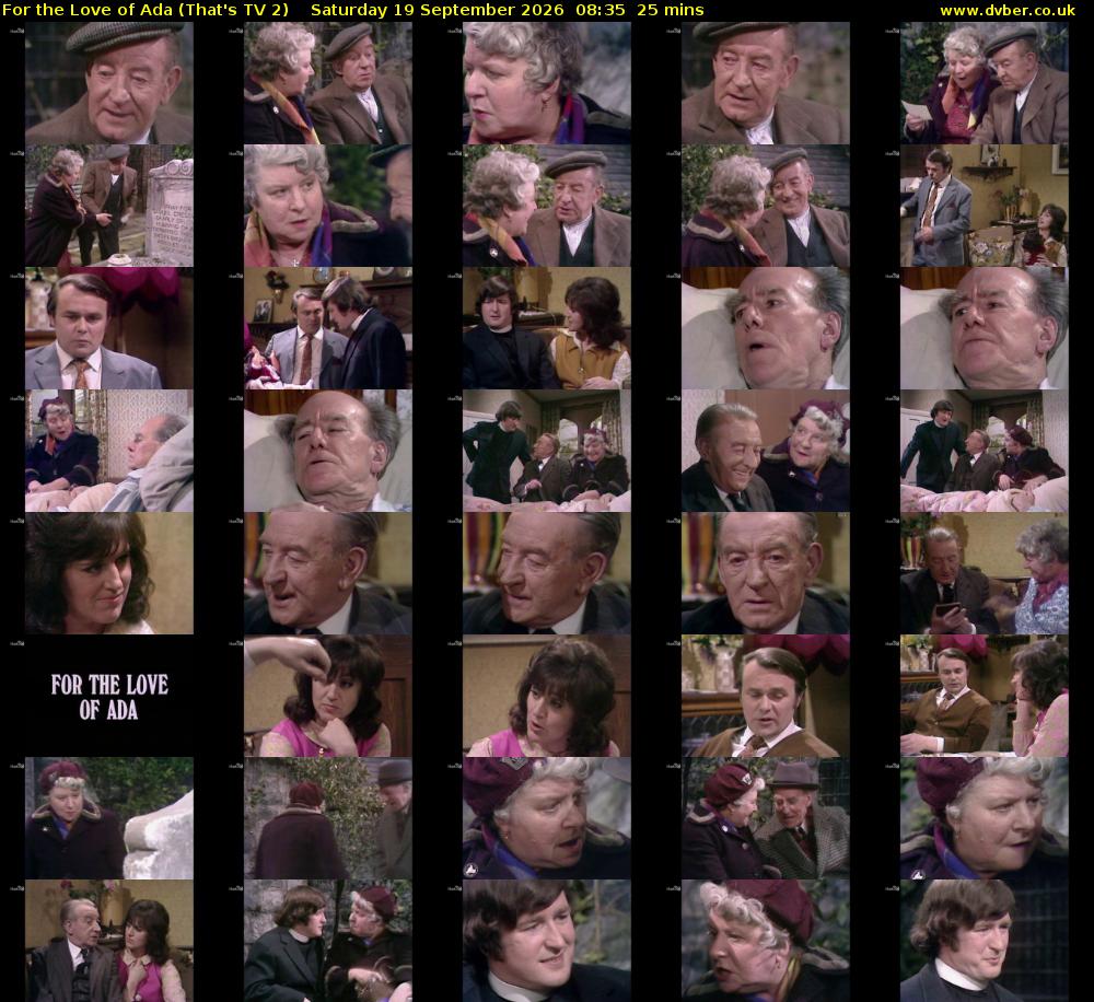 For the Love of Ada (That's TV 2) Saturday 19 September 2026 08:35 - 09:00