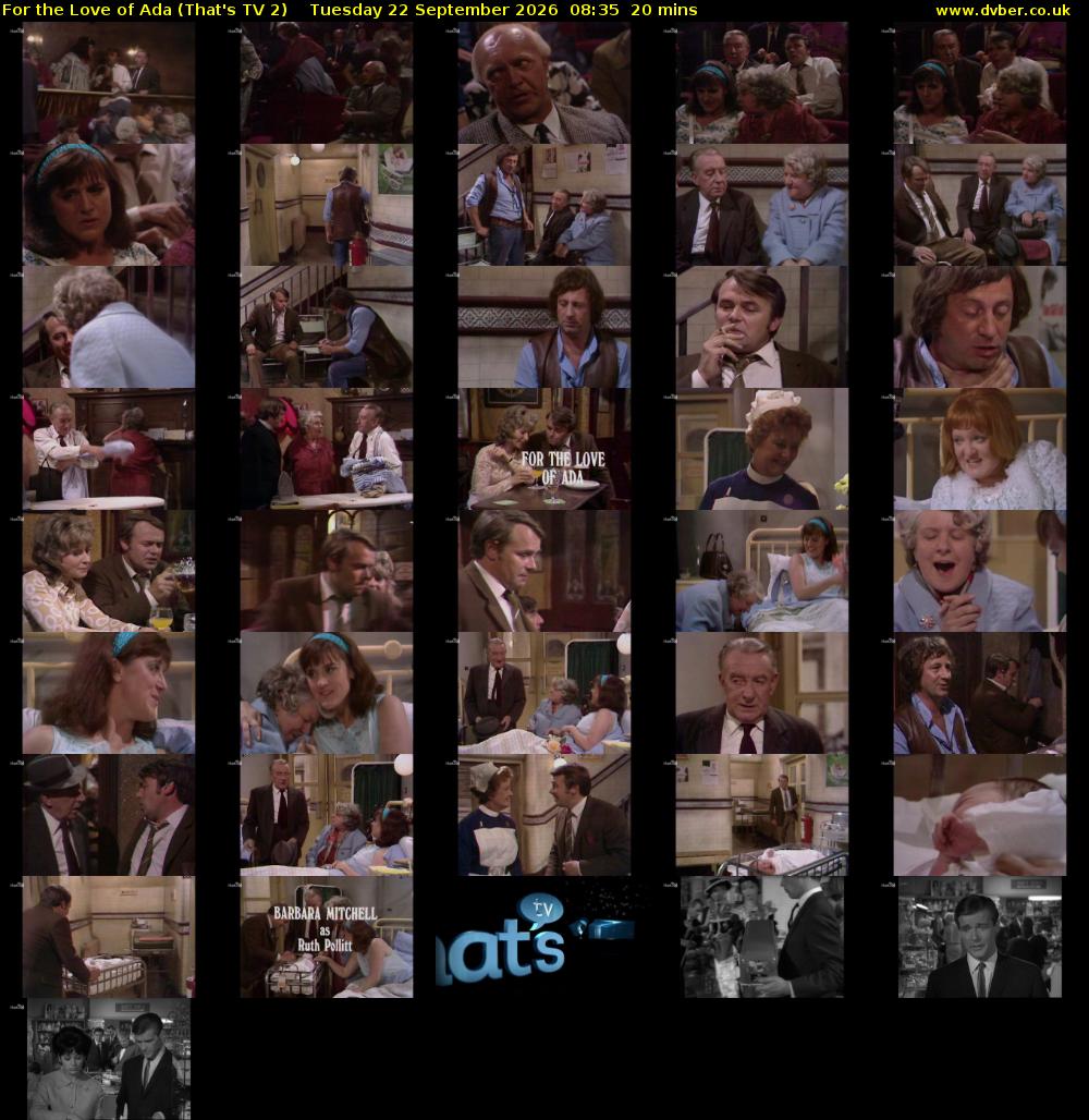 For the Love of Ada (That's TV 2) Tuesday 22 September 2026 08:35 - 08:55