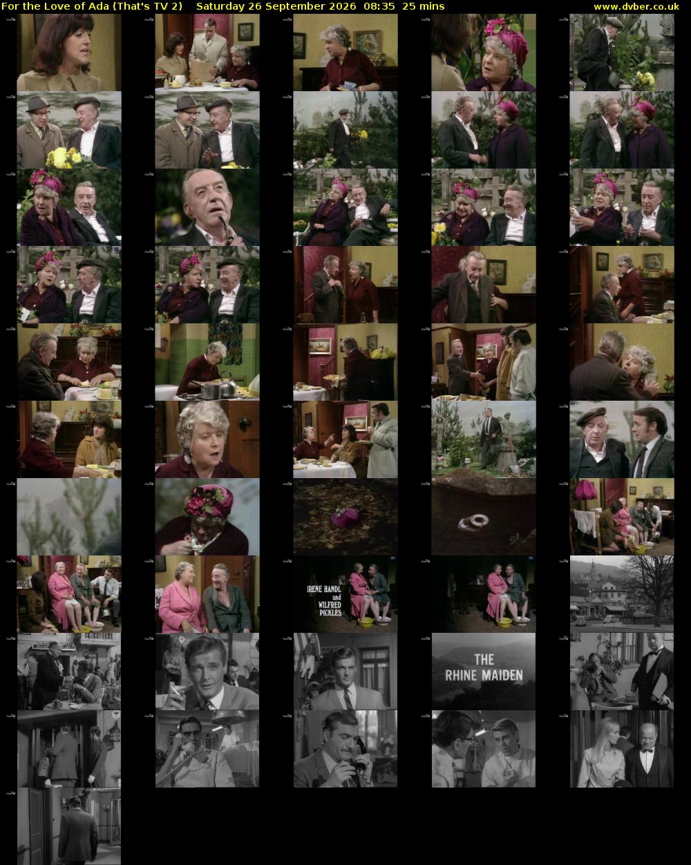 For the Love of Ada (That's TV 2) Saturday 26 September 2026 08:35 - 09:00