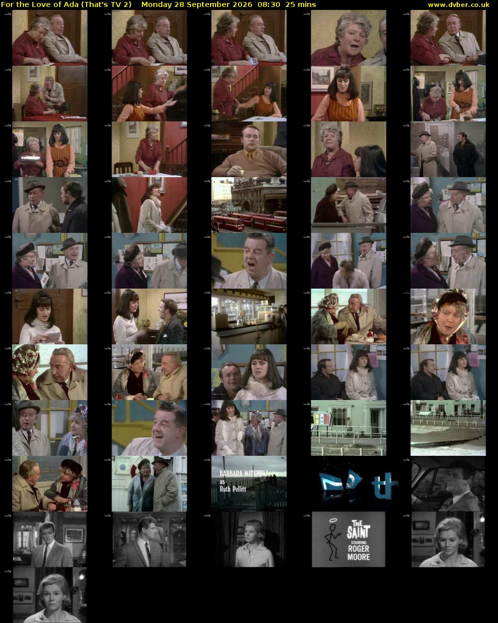 For the Love of Ada (That's TV 2) Monday 28 September 2026 08:30 - 08:55