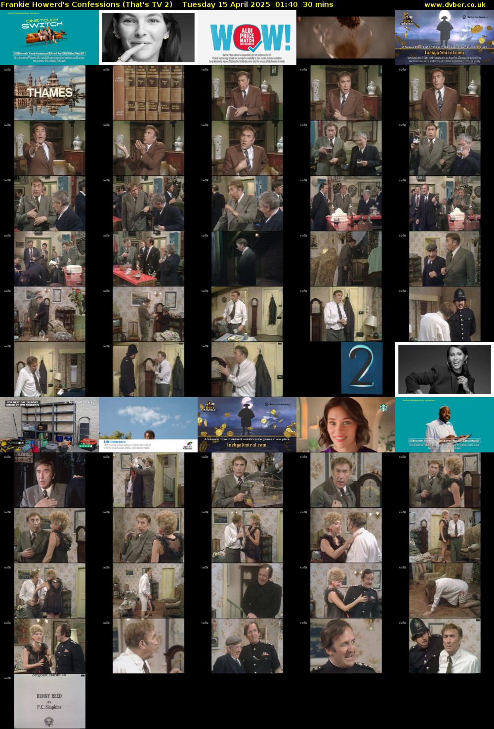 Frankie Howerd's Confessions (That's TV 2) Tuesday 15 April 2025 01:40 - 02:10
