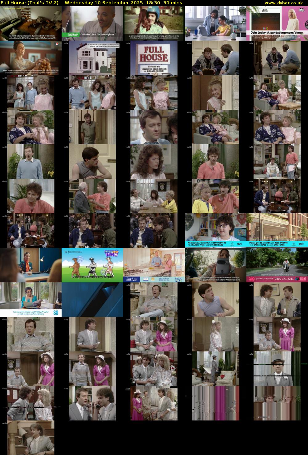 Full House (That's TV 2) Wednesday 10 September 2025 18:30 - 19:00