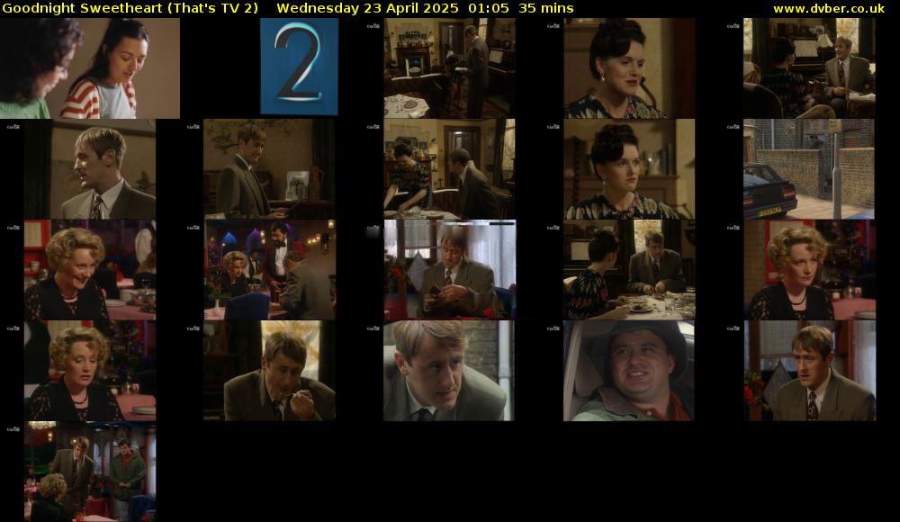 Goodnight Sweetheart (That's TV 2) Wednesday 23 April 2025 01:05 - 01:40