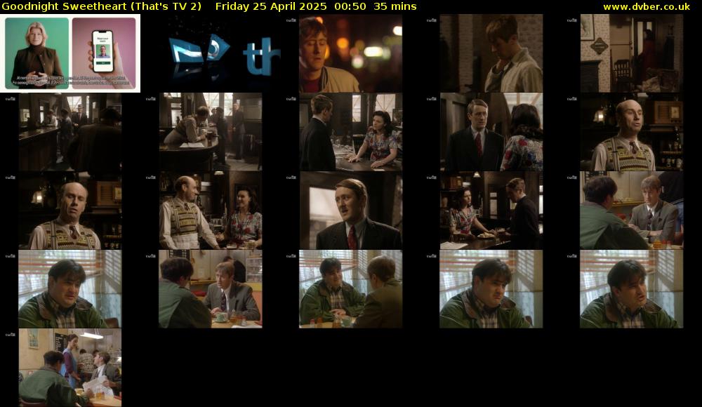 Goodnight Sweetheart (That's TV 2) Friday 25 April 2025 00:50 - 01:25