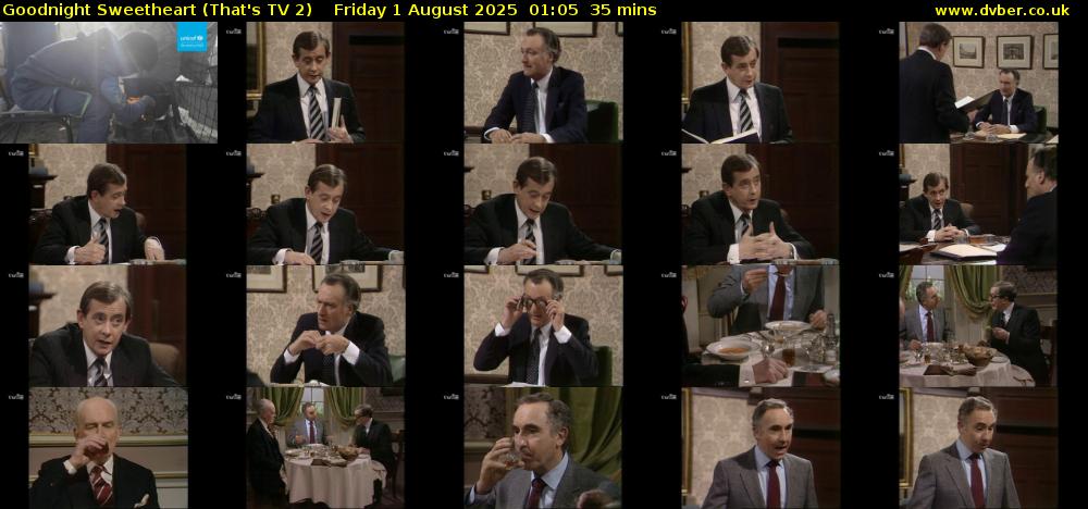 Goodnight Sweetheart (That's TV 2) Friday 1 August 2025 01:05 - 01:40