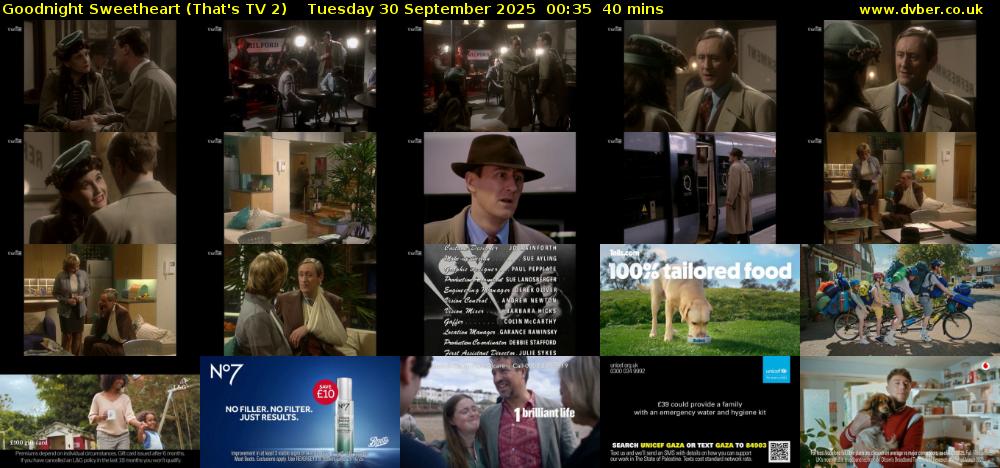 Goodnight Sweetheart (That's TV 2) Tuesday 30 September 2025 00:35 - 01:15
