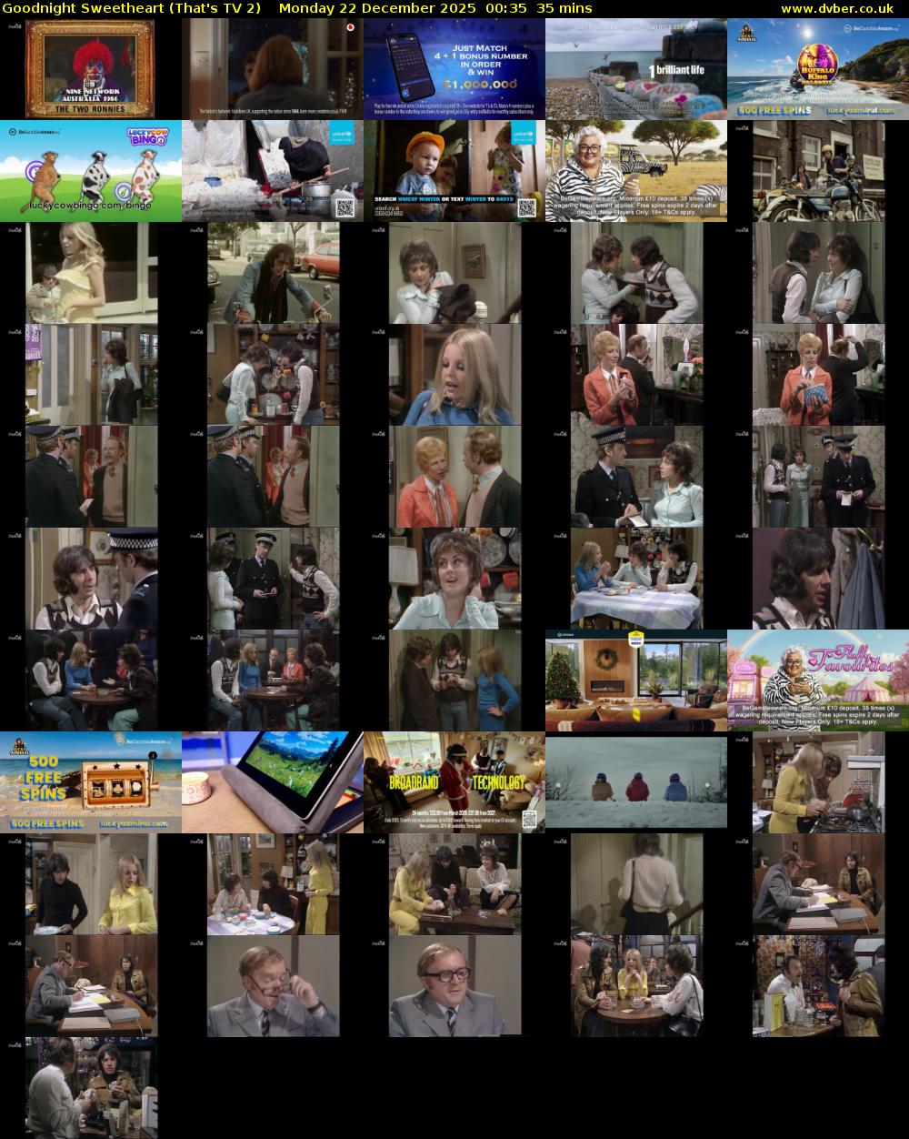 Goodnight Sweetheart (That's TV 2) Monday 22 December 2025 00:35 - 01:10