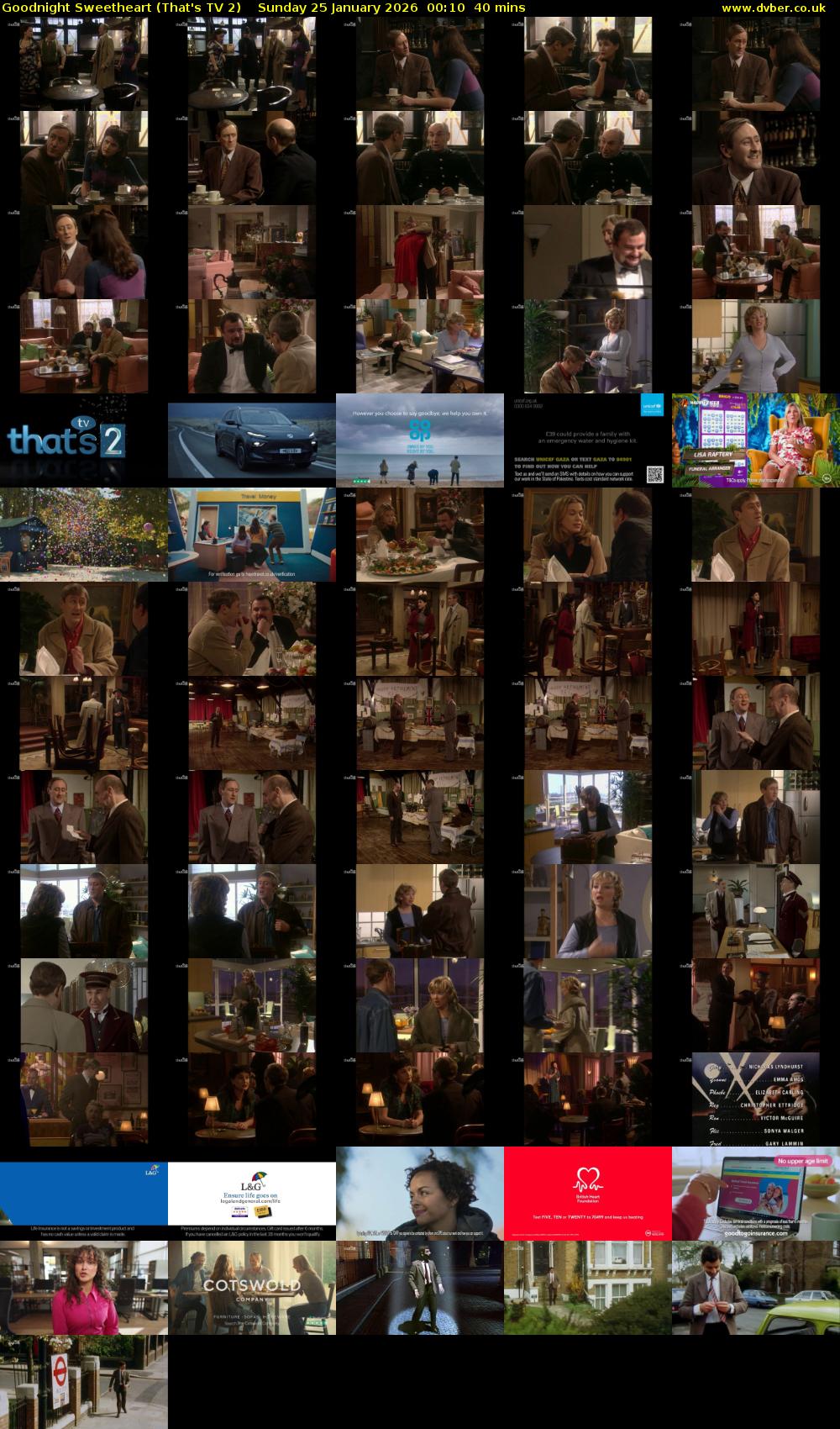 Goodnight Sweetheart (That's TV 2) Sunday 25 January 2026 00:10 - 00:50