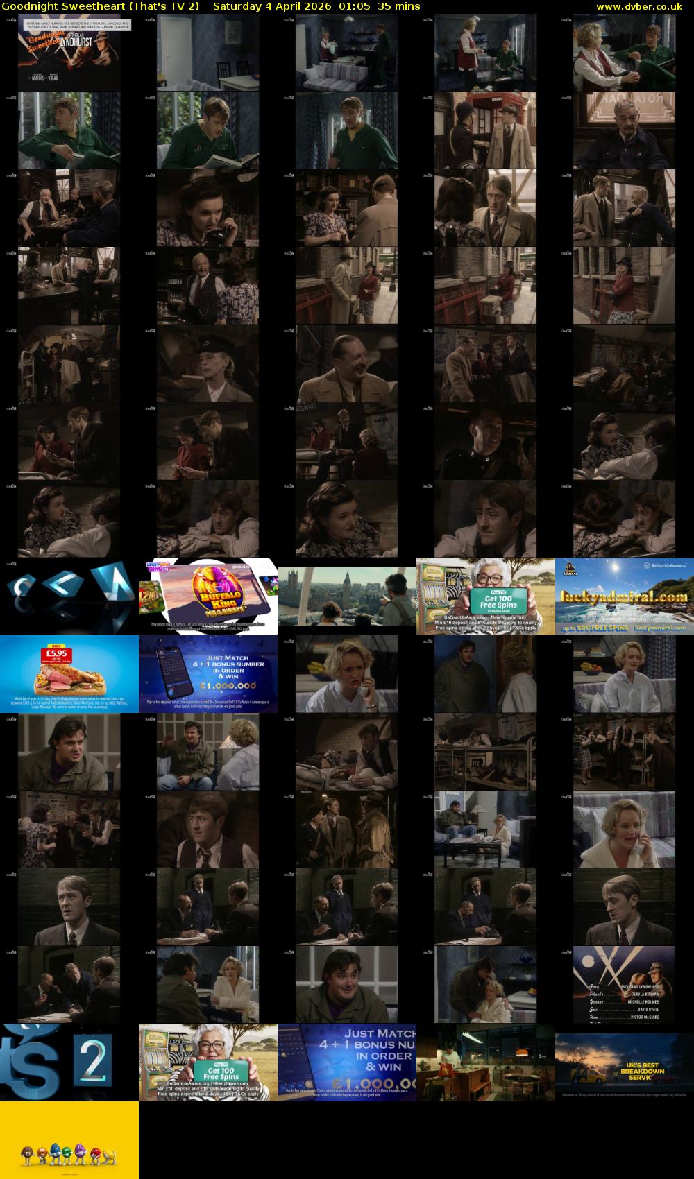 Goodnight Sweetheart (That's TV 2) Saturday 4 April 2026 01:05 - 01:40