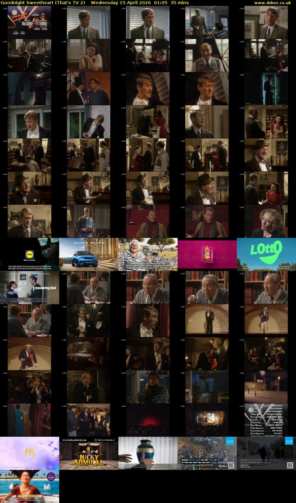 Goodnight Sweetheart (That's TV 2) Wednesday 15 April 2026 01:05 - 01:40
