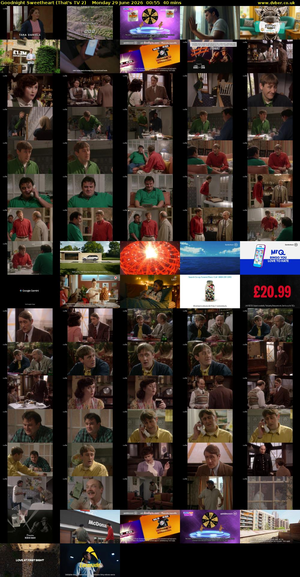 Goodnight Sweetheart (That's TV 2) Monday 29 June 2026 00:55 - 01:35