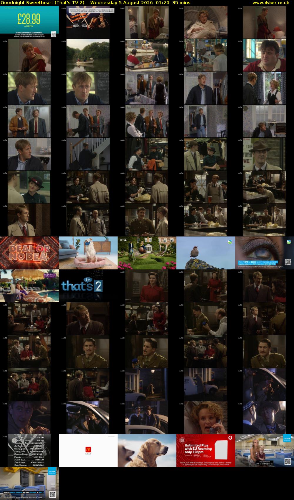 Goodnight Sweetheart (That's TV 2) Wednesday 5 August 2026 01:20 - 01:55