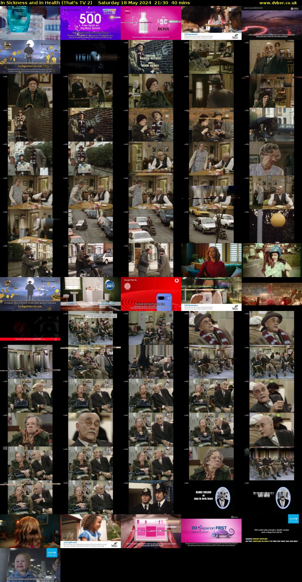 In Sickness and in Health (That's TV 2) Saturday 18 May 2024 21:30 - 22:10