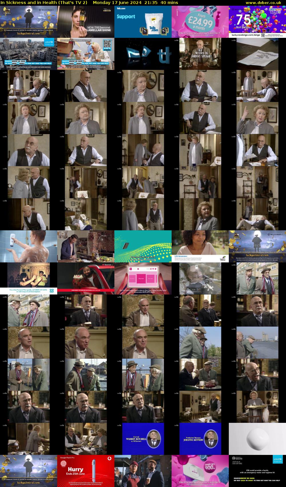In Sickness and in Health (That's TV 2) Monday 17 June 2024 21:35 - 22:15