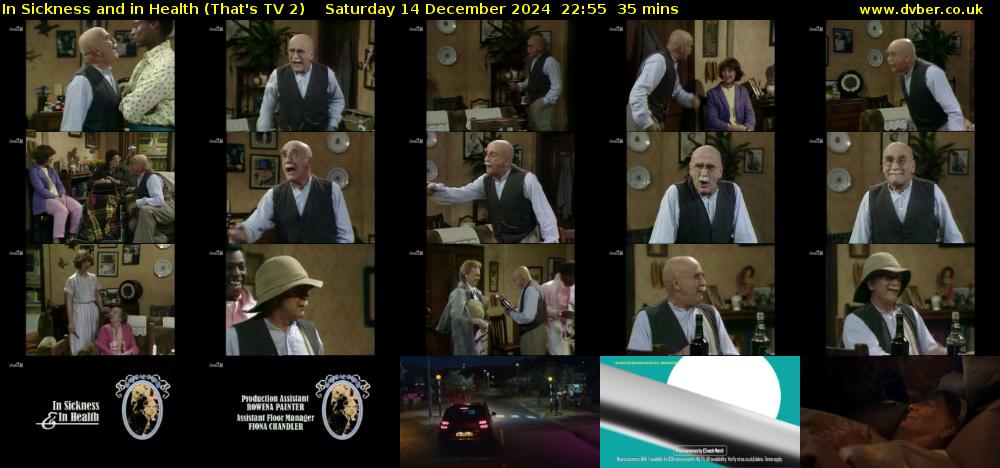 In Sickness and in Health (That's TV 2) Saturday 14 December 2024 22:55 - 23:30
