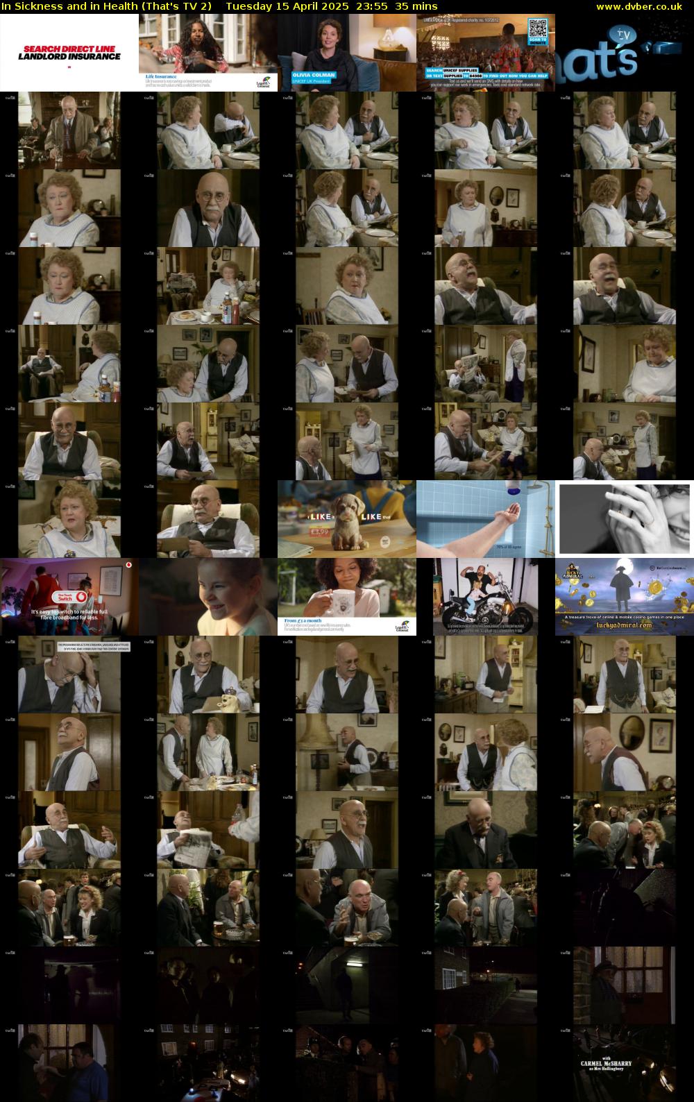 In Sickness and in Health (That's TV 2) Tuesday 15 April 2025 23:55 - 00:30