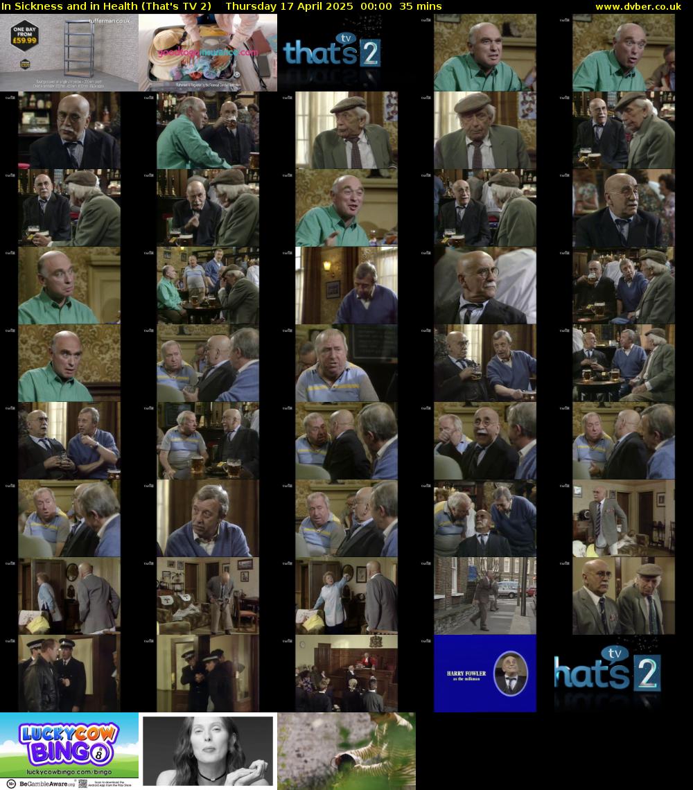 In Sickness and in Health (That's TV 2) Thursday 17 April 2025 00:00 - 00:35