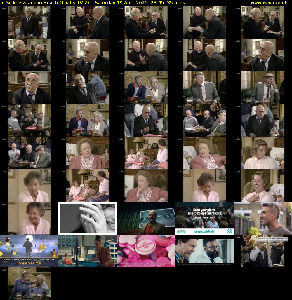 In Sickness and in Health (That's TV 2) Saturday 19 April 2025 23:45 - 00:20