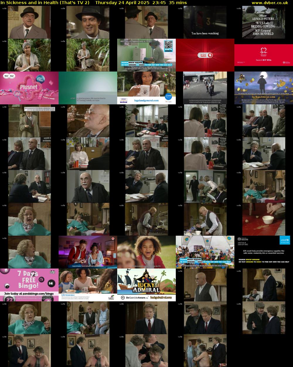 In Sickness and in Health (That's TV 2) Thursday 24 April 2025 23:45 - 00:20