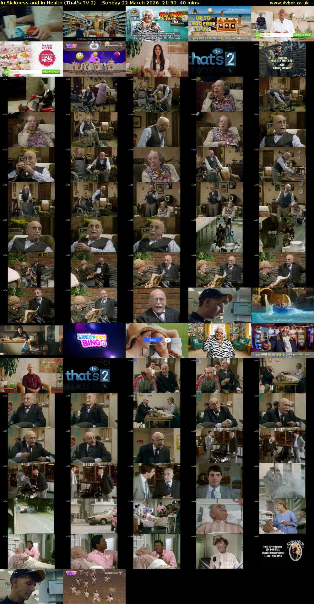 In Sickness and in Health (That's TV 2) Sunday 22 March 2026 21:30 - 22:10