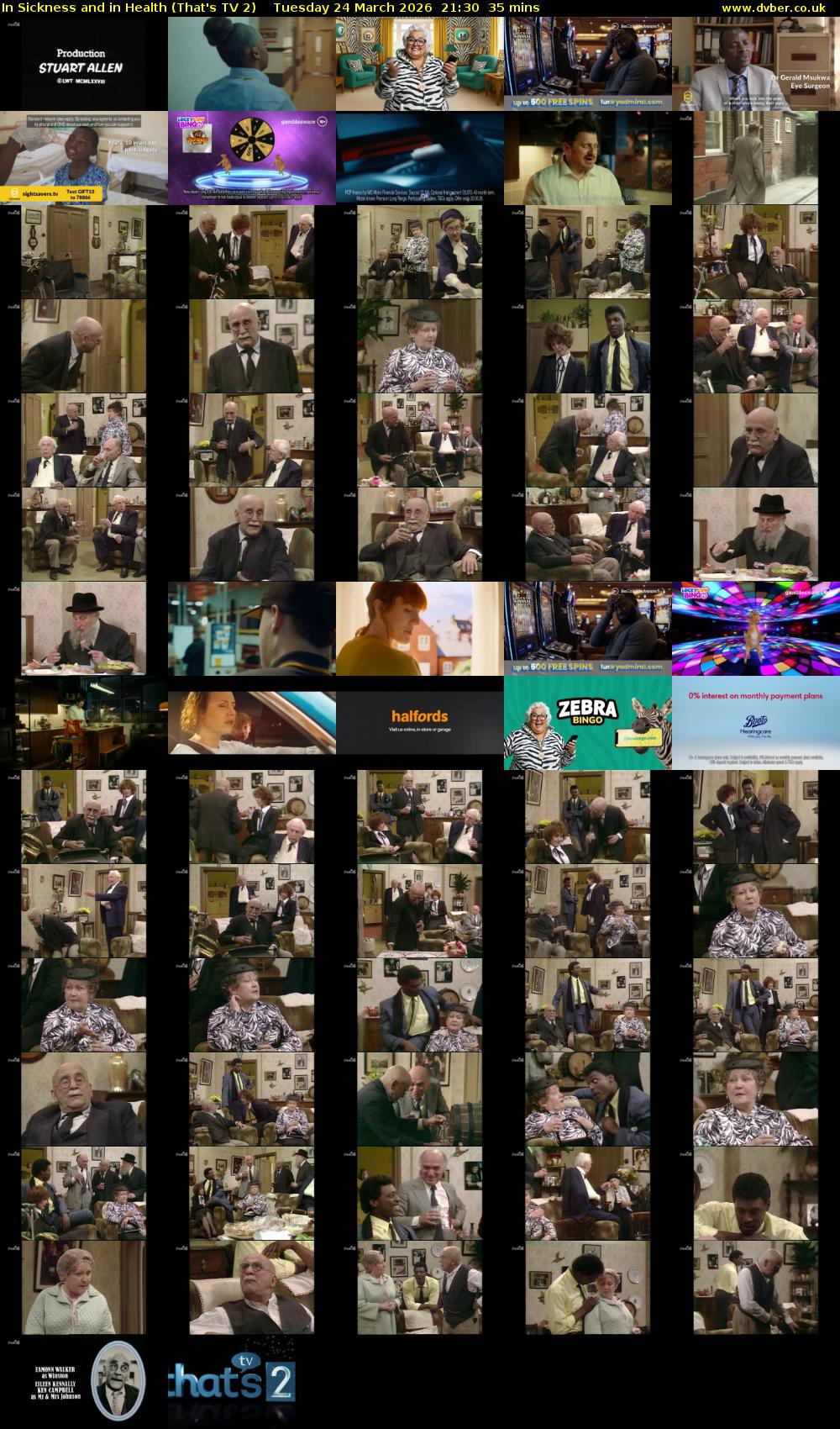 In Sickness and in Health (That's TV 2) Tuesday 24 March 2026 21:30 - 22:05