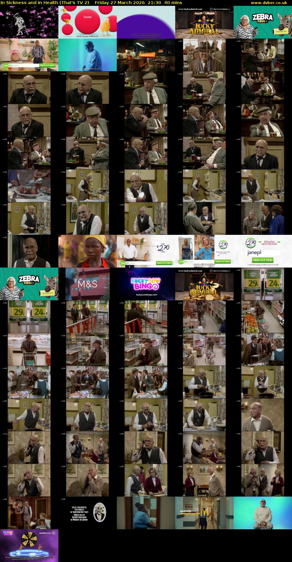 In Sickness and in Health (That's TV 2) Friday 27 March 2026 21:30 - 22:10