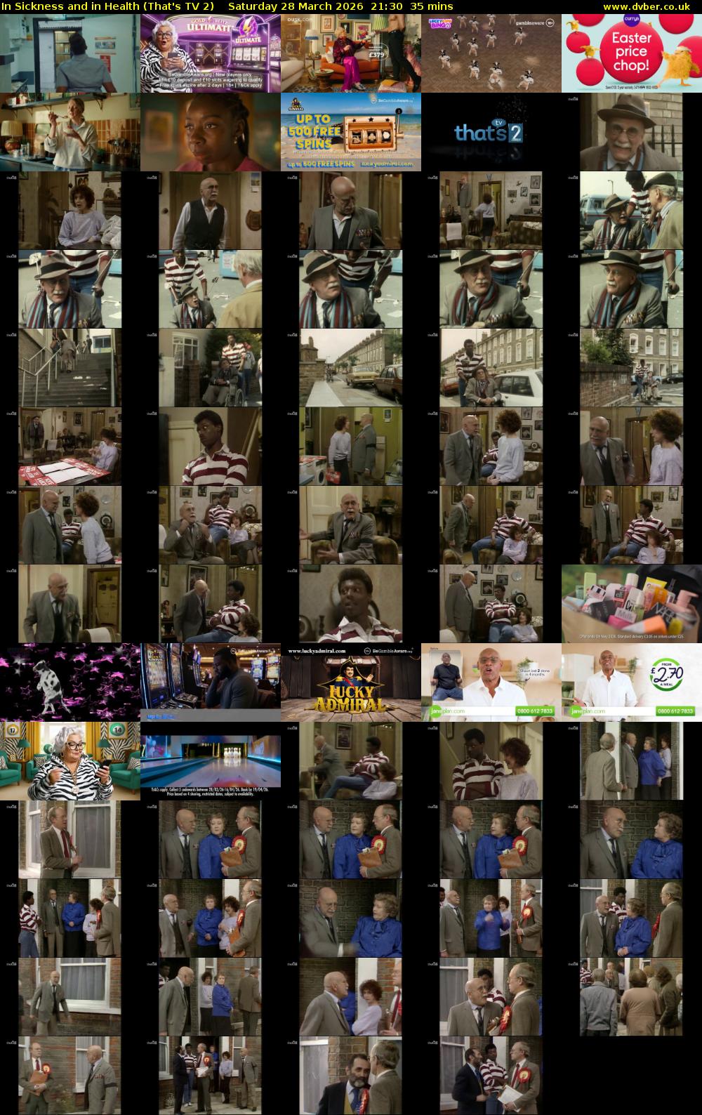 In Sickness and in Health (That's TV 2) Saturday 28 March 2026 21:30 - 22:05
