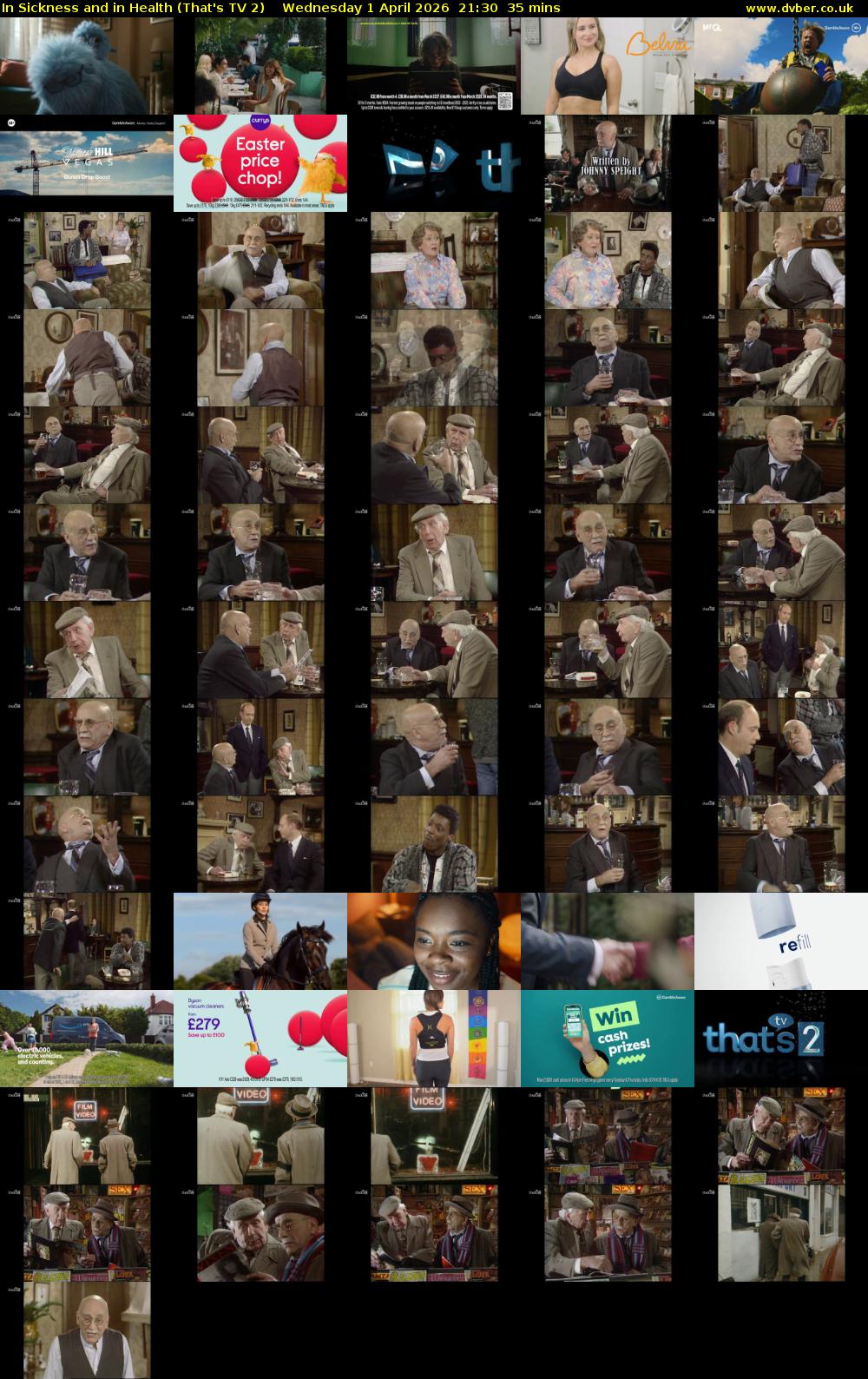 In Sickness and in Health (That's TV 2) Wednesday 1 April 2026 21:30 - 22:05