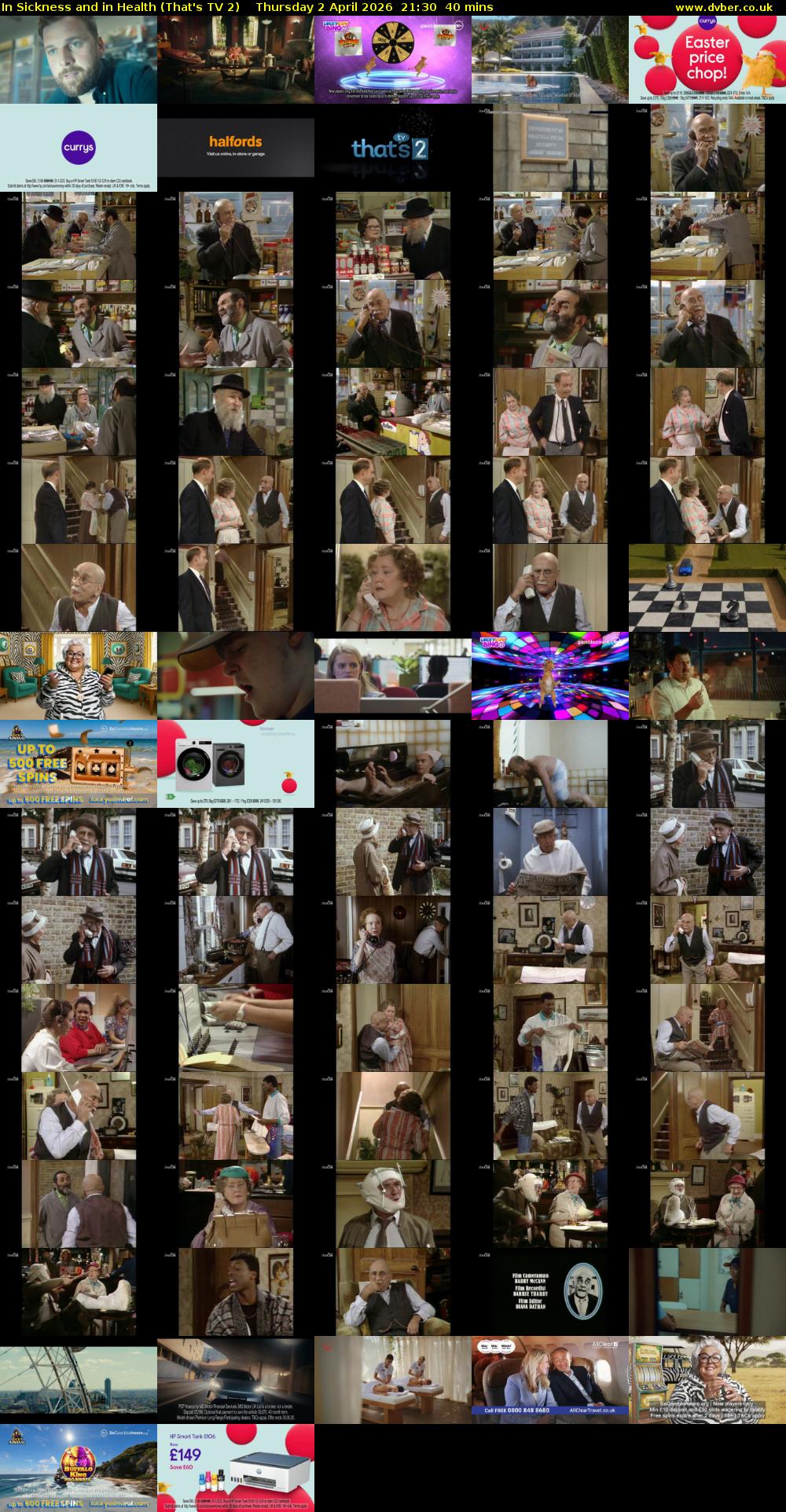 In Sickness and in Health (That's TV 2) Thursday 2 April 2026 21:30 - 22:10