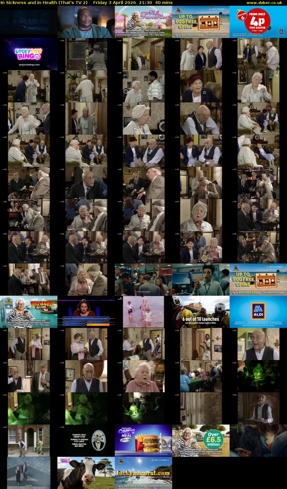 In Sickness and in Health (That's TV 2) Friday 3 April 2026 21:30 - 22:10