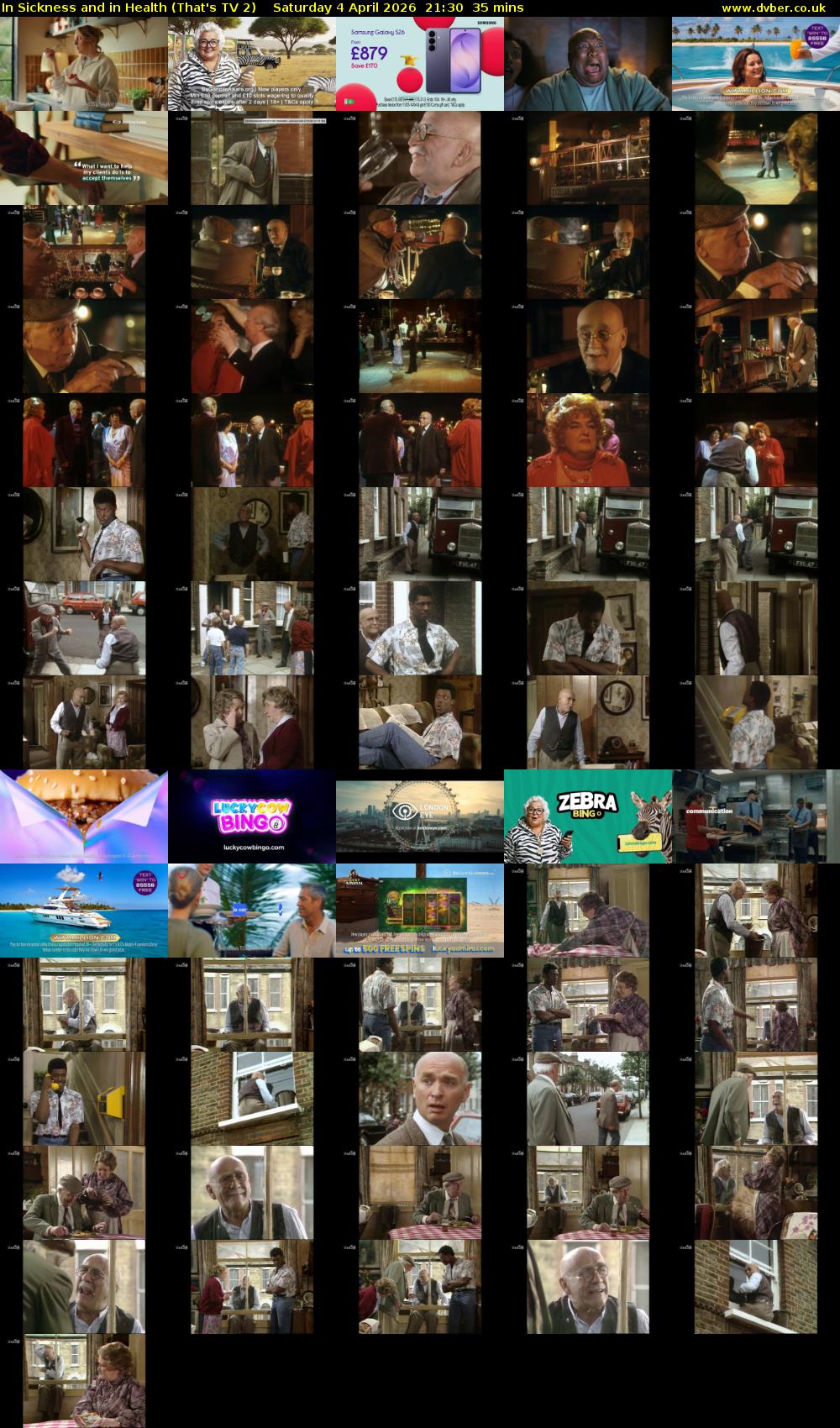 In Sickness and in Health (That's TV 2) Saturday 4 April 2026 21:30 - 22:05