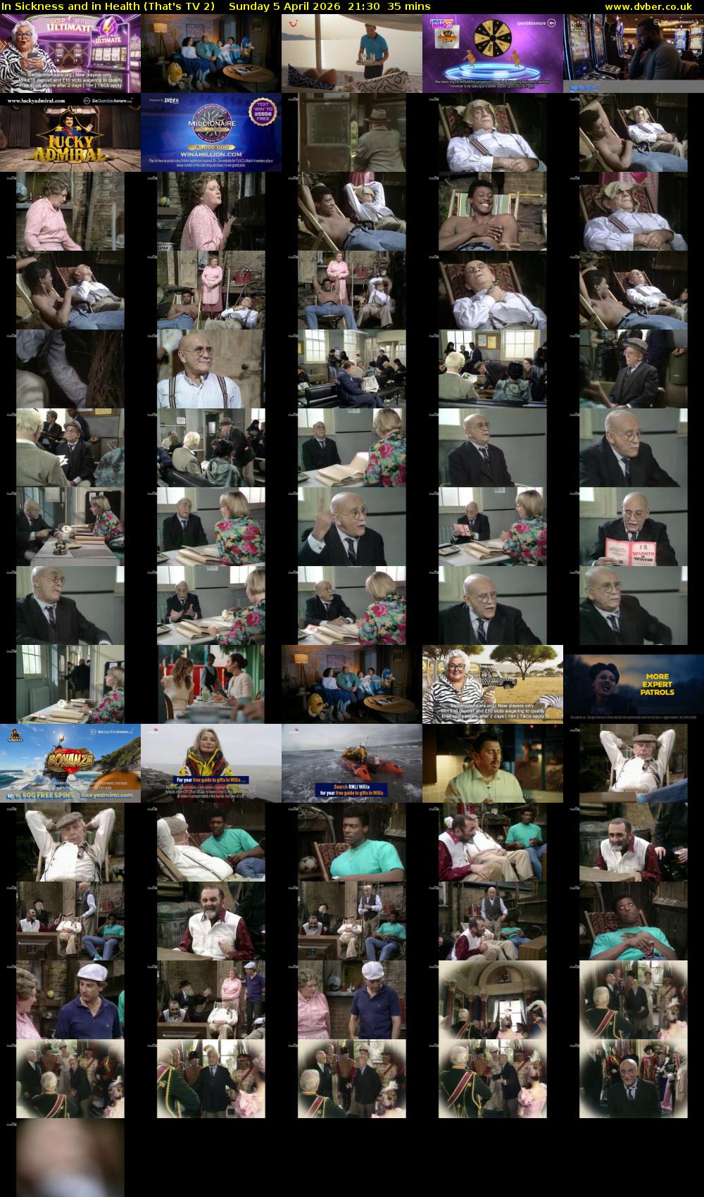 In Sickness and in Health (That's TV 2) Sunday 5 April 2026 21:30 - 22:05