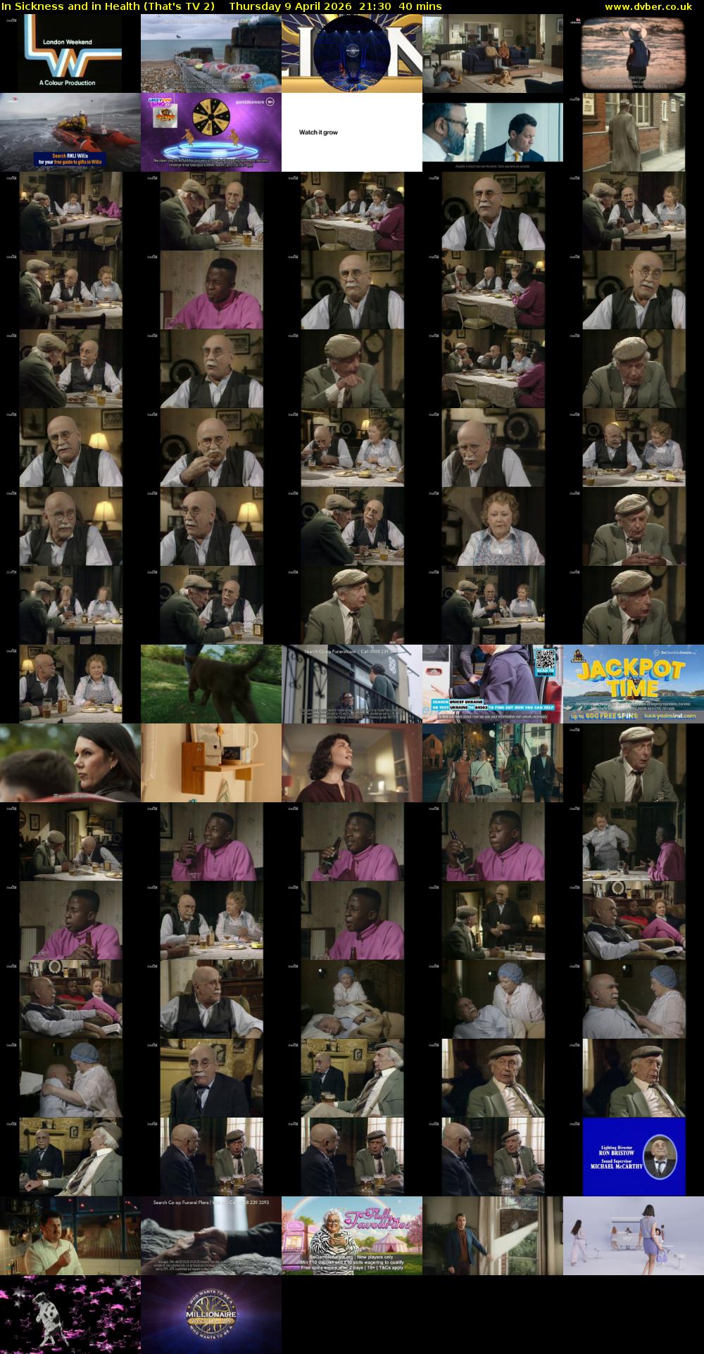 In Sickness and in Health (That's TV 2) Thursday 9 April 2026 21:30 - 22:10
