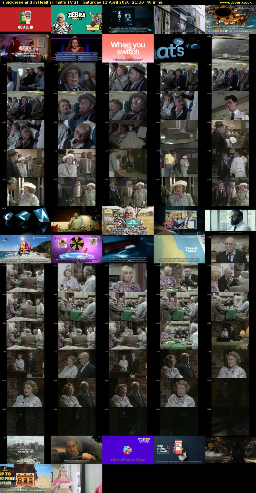 In Sickness and in Health (That's TV 2) Saturday 11 April 2026 21:30 - 22:10