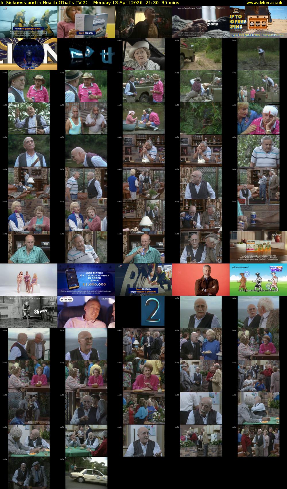 In Sickness and in Health (That's TV 2) Monday 13 April 2026 21:30 - 22:05