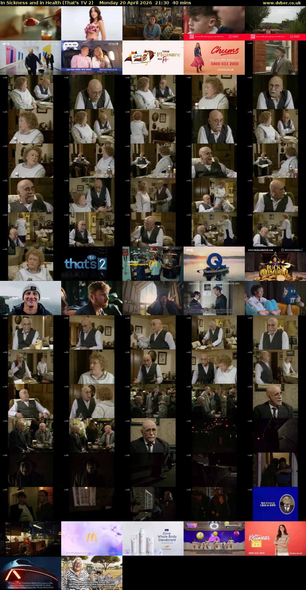 In Sickness and in Health (That's TV 2) Monday 20 April 2026 21:30 - 22:10