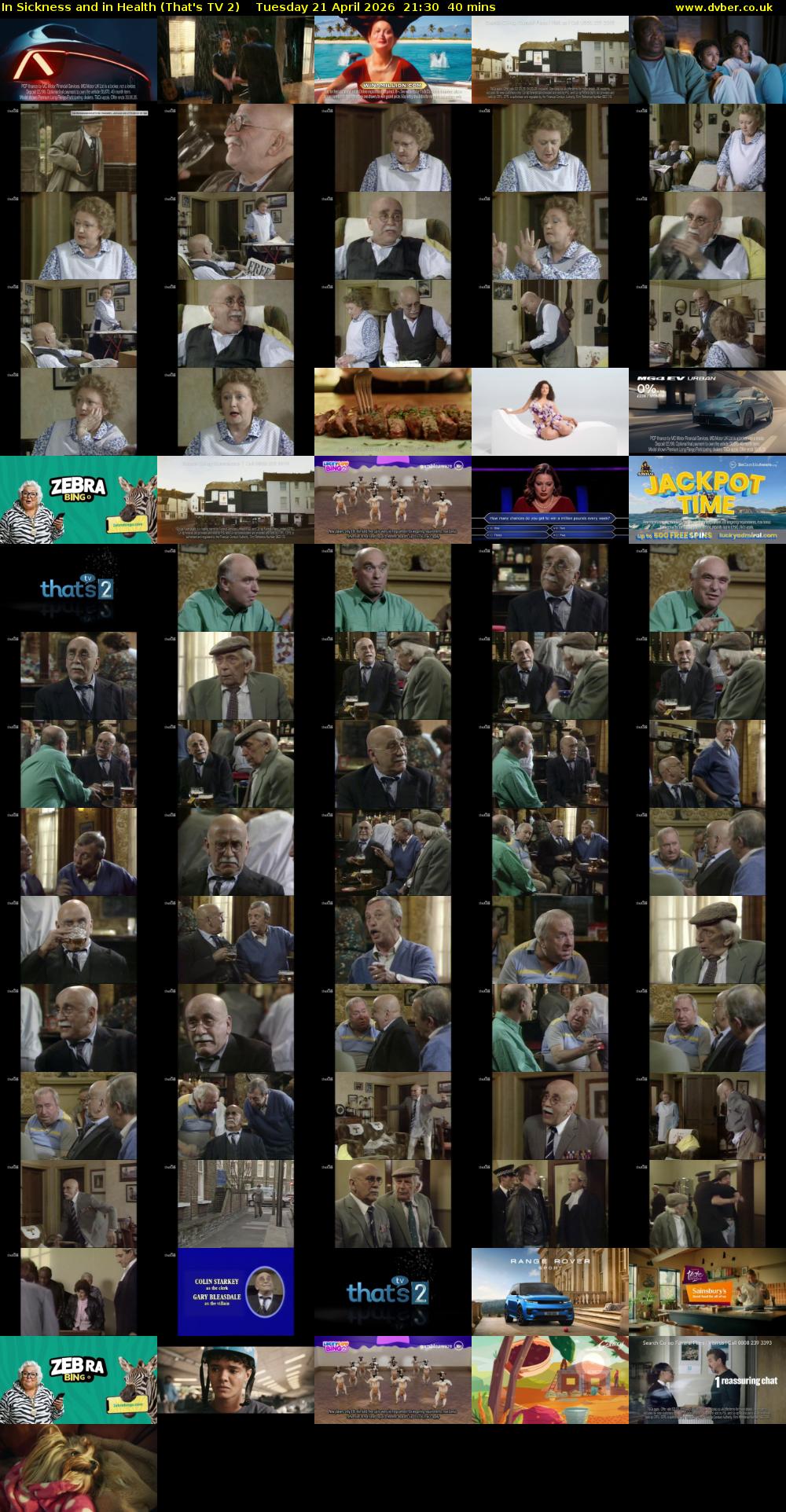 In Sickness and in Health (That's TV 2) Tuesday 21 April 2026 21:30 - 22:10