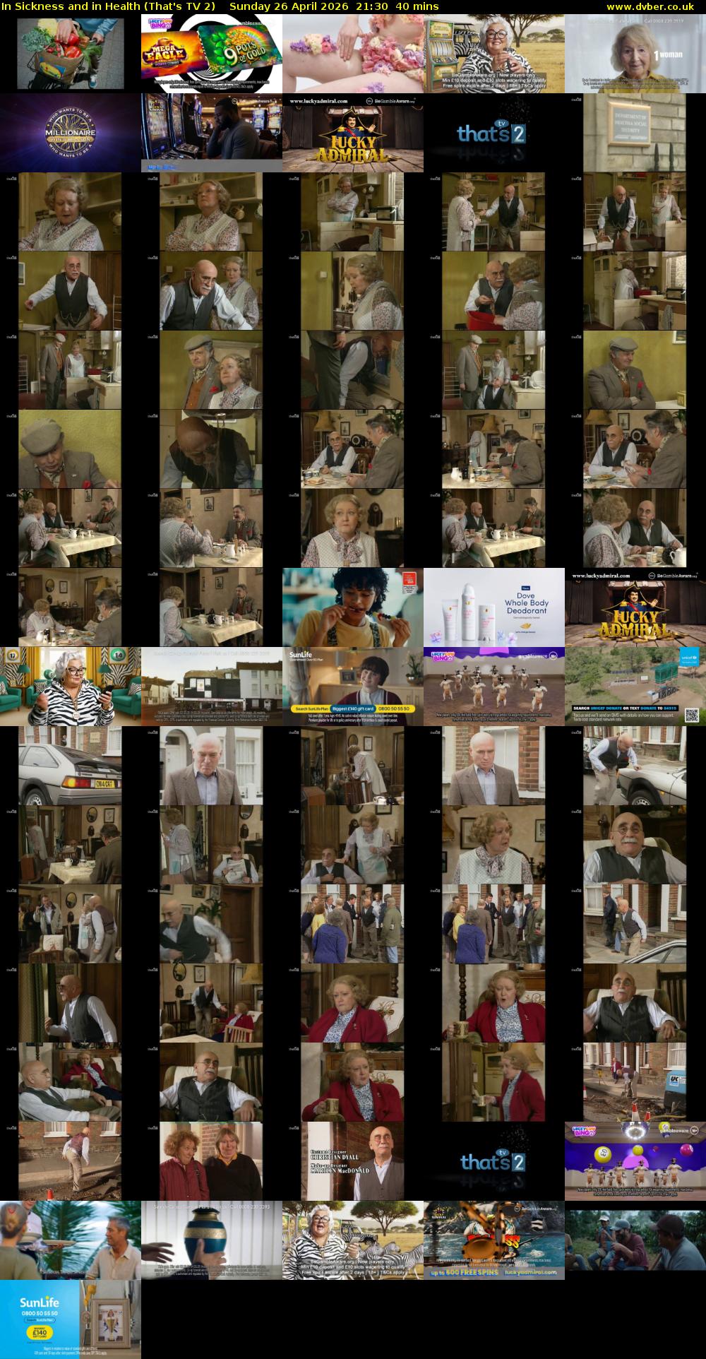 In Sickness and in Health (That's TV 2) Sunday 26 April 2026 21:30 - 22:10