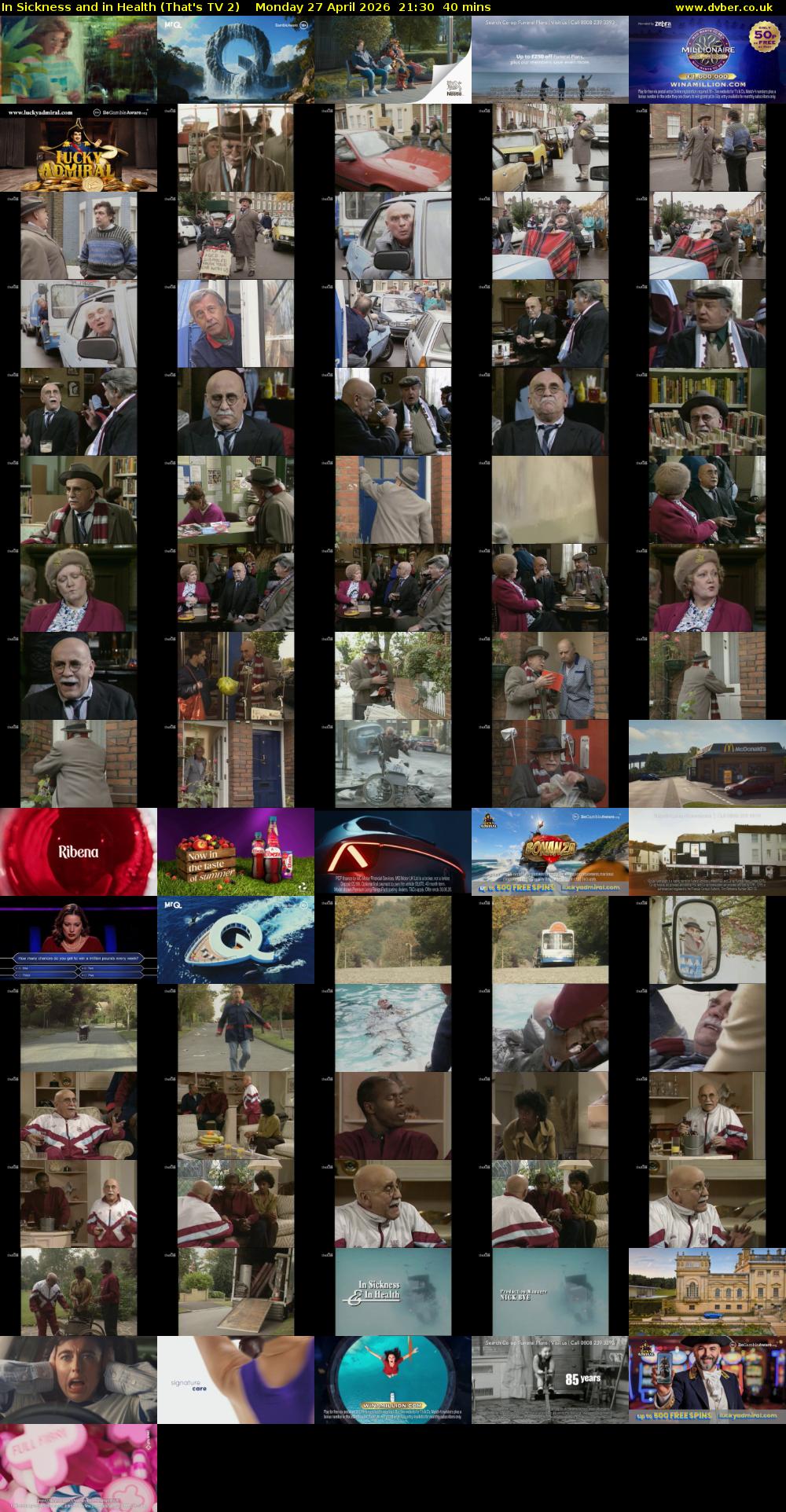 In Sickness and in Health (That's TV 2) Monday 27 April 2026 21:30 - 22:10
