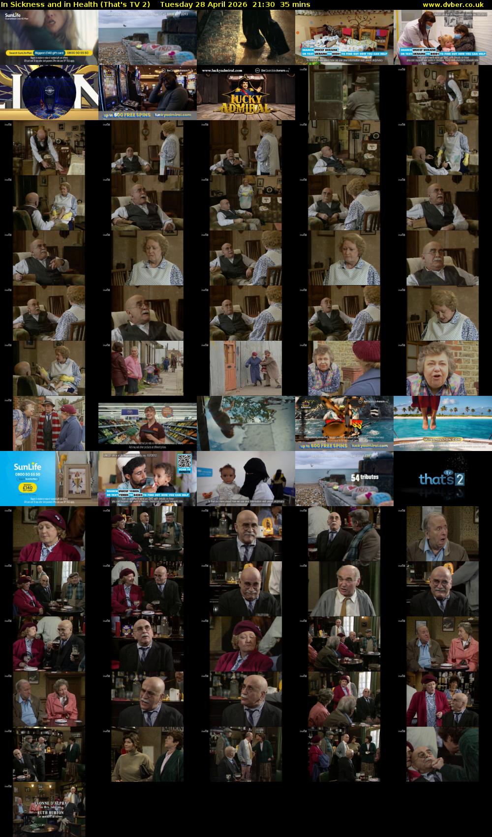 In Sickness and in Health (That's TV 2) Tuesday 28 April 2026 21:30 - 22:05