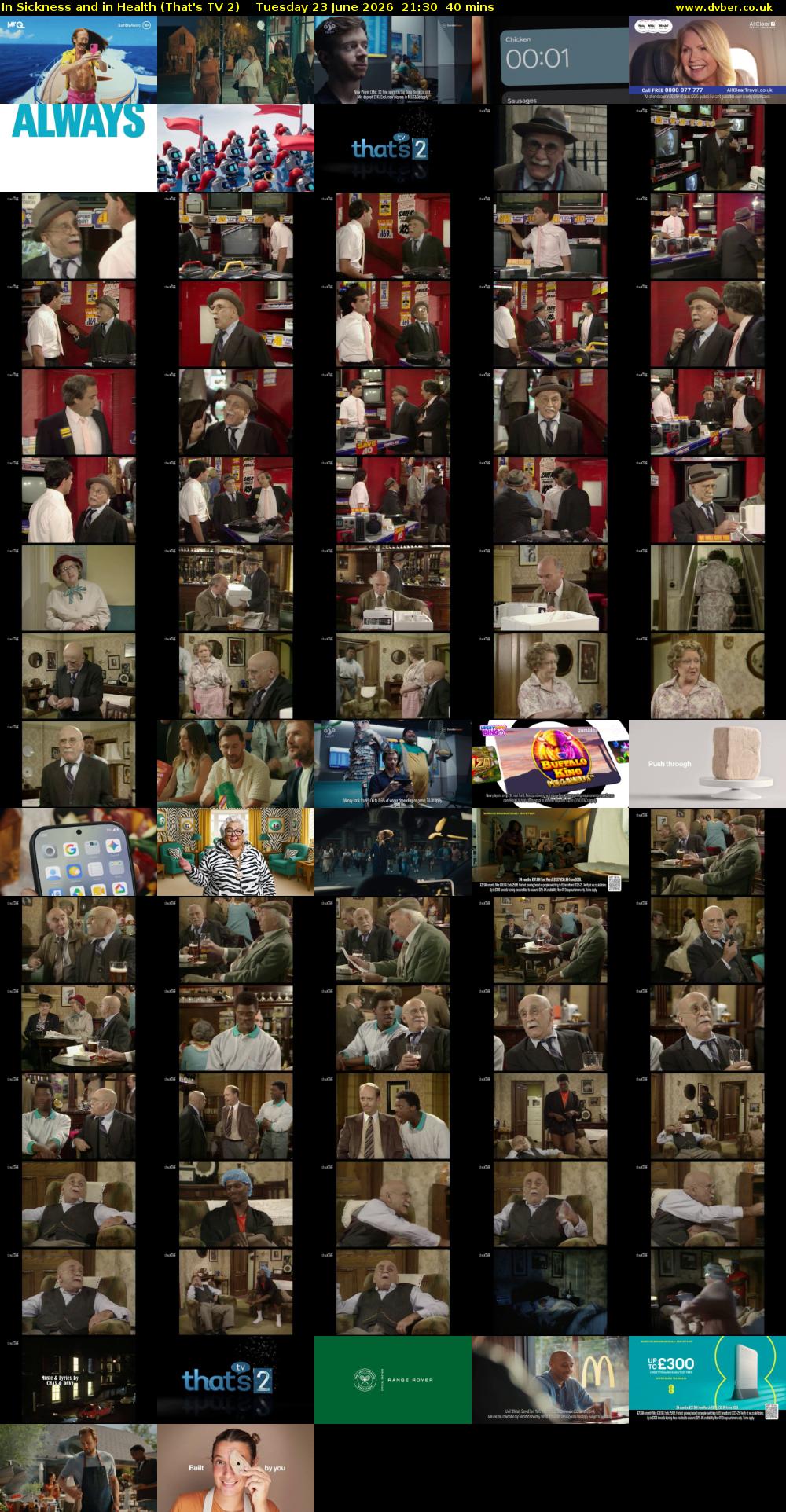 In Sickness and in Health (That's TV 2) Tuesday 23 June 2026 21:30 - 22:10