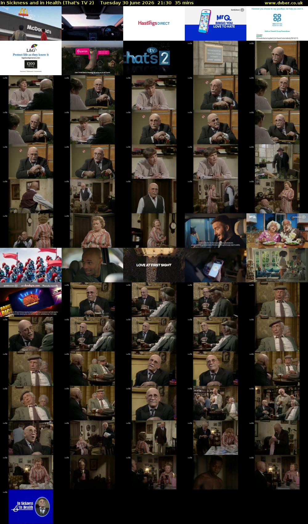 In Sickness and in Health (That's TV 2) Tuesday 30 June 2026 21:30 - 22:05