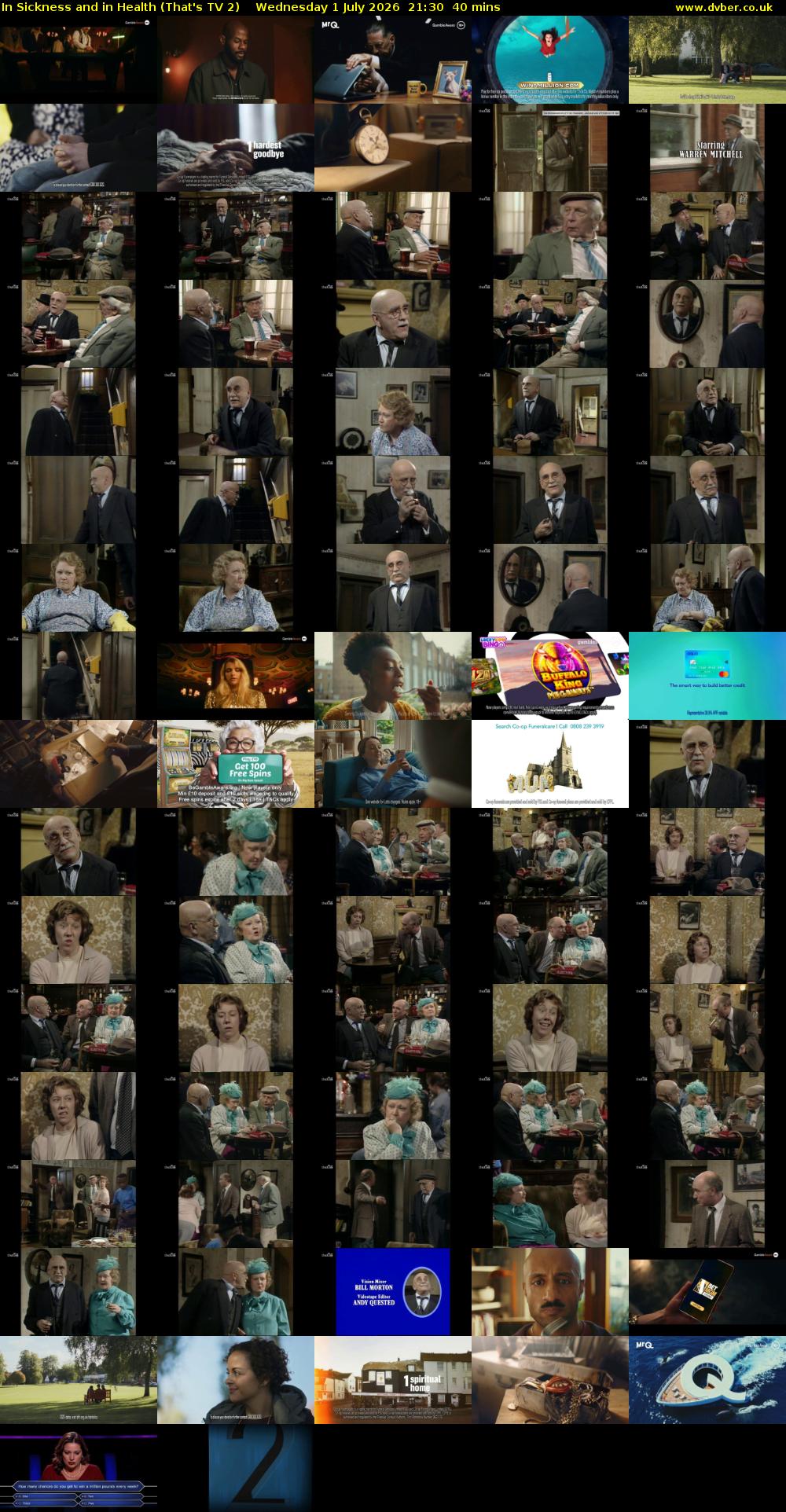 In Sickness and in Health (That's TV 2) Wednesday 1 July 2026 21:30 - 22:10