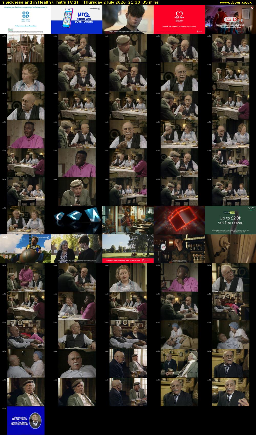 In Sickness and in Health (That's TV 2) Thursday 2 July 2026 21:30 - 22:05